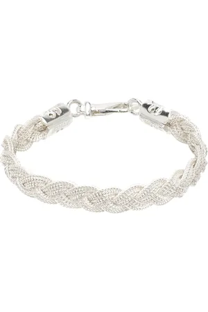 EMANUELE BICOCCHI Bracelet-chainette tressé plat argenté à traitement en céramique Ice