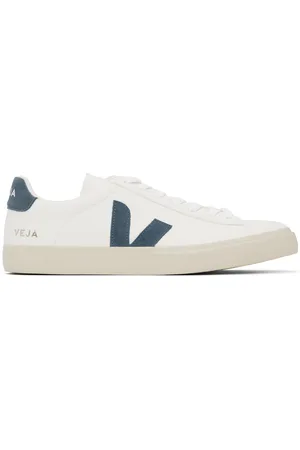 Veja Baskets Campo blanc et bleu en cuir