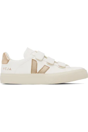 Veja Baskets Recife blanc et doré en cuir
