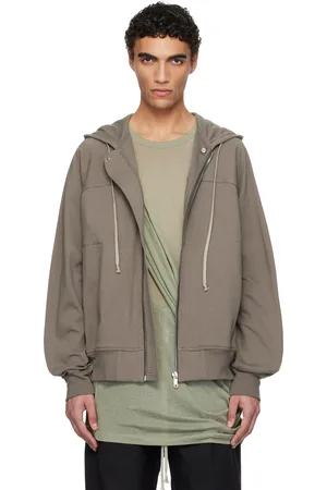 Rick Owens Pull à capuche de style coupe-vent gris - Hollywood