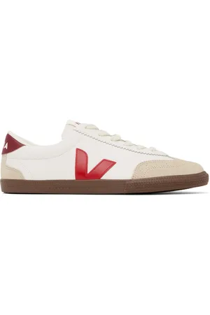 Veja Baskets Volley blanc et rouge en cuir