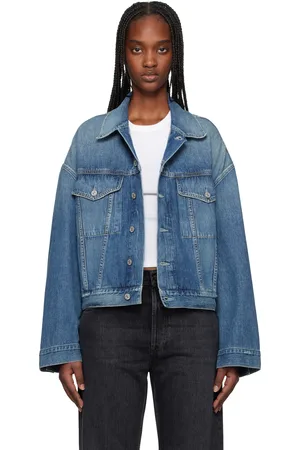 Citizens of Humanity Blouson Quira bleu en denim à manches bouffantes