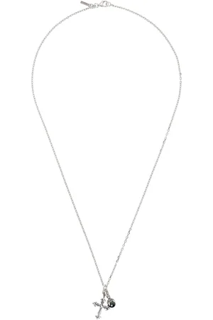 EMANUELE BICOCCHI Collier argenté à perle et à pendentif de croix