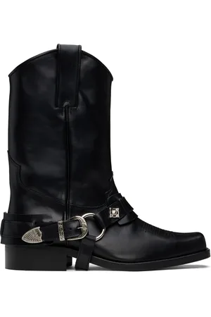 TOGA VIRILIS Bottes noires en cuir exclusives à SSENSE