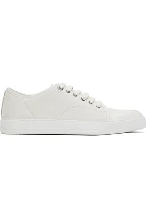 Lanvin Baskets DBB1 blanc cassé en suède à garnitures en cuir