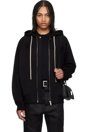 Rick Owens Pull à capuche de style coupe-vent noir - Hollywood