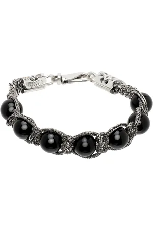 EMANUELE BICOCCHI Bracelet noir et argenté à perles