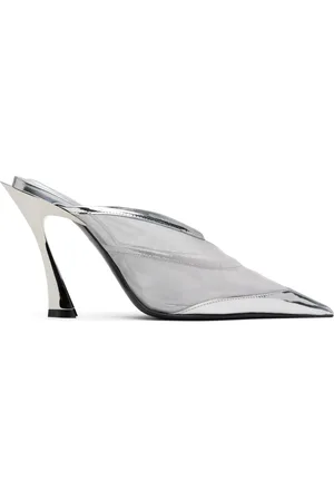 MUGLER Chaussures à talon Fang 95 argentées en filet