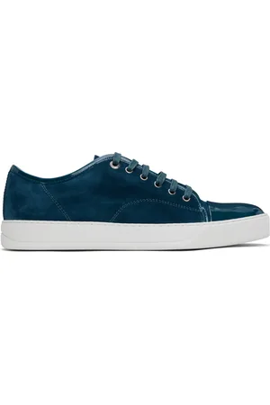 Lanvin Baskets DBB1 bleues en suède à garnitures en cuir