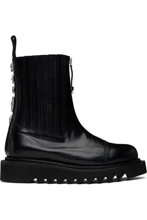 TOGA VIRILIS Bottes chelsea noires en cuir exclusives à SSENSE