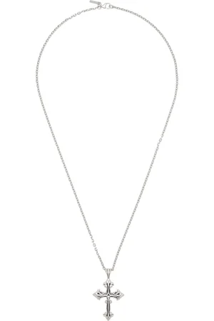 EMANUELE BICOCCHI Collier argenté à pendentif de croix Avelli