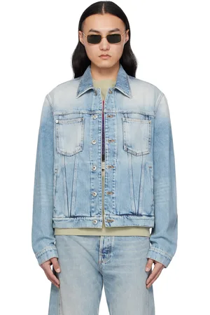 Lanvin Blouson bleu en denim à coupe régulière