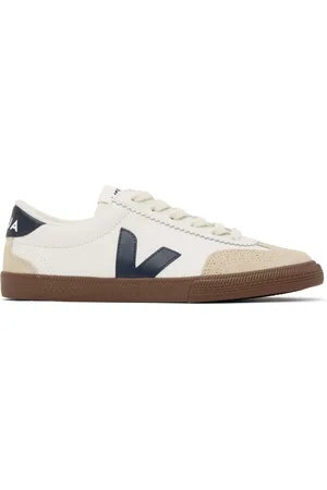 Veja Baskets Volley blanc et bleu marine en cuir