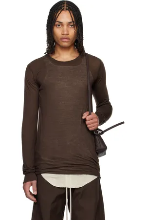 Rick Owens T-shirt à manches longues brun - Hollywood