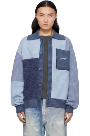 Axel Arigato Cardigan Franco bleu à poche plaquée