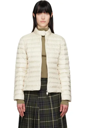 Moncler Blouson court Igelle blanc cassé rembourré en duvet