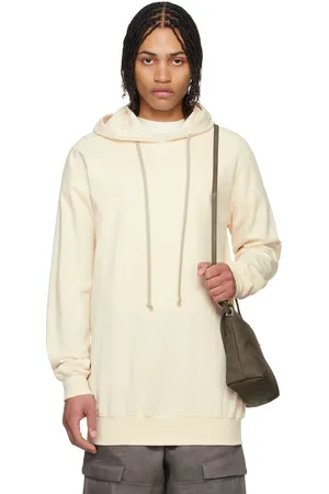 Rick Owens Pull à capuche blanc cassé en jersey épais - Hollywood
