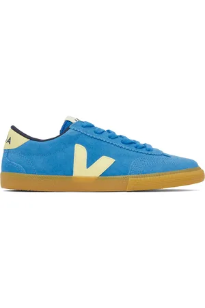 Veja Baskets Volley bleu et jaune en suède