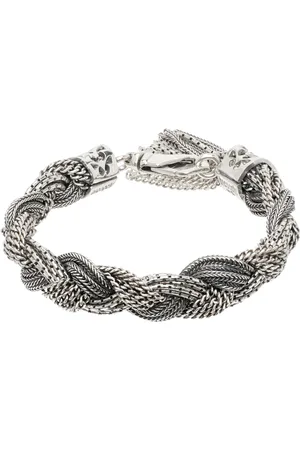 EMANUELE BICOCCHI Bracelet argenté à grosses chaines tressées