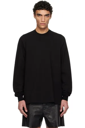 Rick Owens Pull molletonné à manches longues noir à col ras du cou - Hollywood