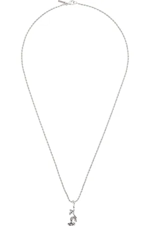 EMANUELE BICOCCHI Collier argenté à pendentif de rose