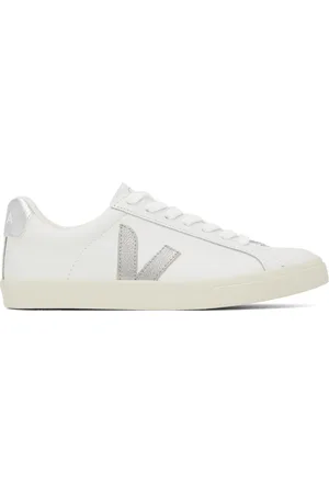 Veja Baskets Esplar blanc et argenté en cuir