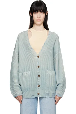 R13 Cardigan surdimensionné bleu