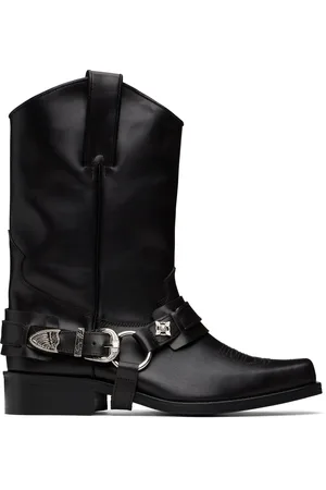TOGA VIRILIS Bottes brunes à empiècement de style harnais exclusives à SSENSE