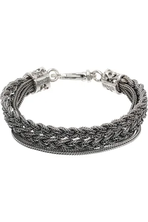 EMANUELE BICOCCHI Bracelet étagé et tressé argenté