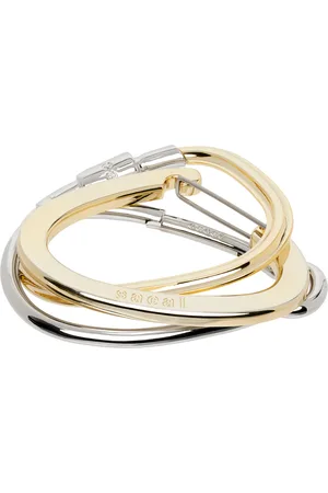 SACAI Bracelet jonc de style mousquetons doré et argenté