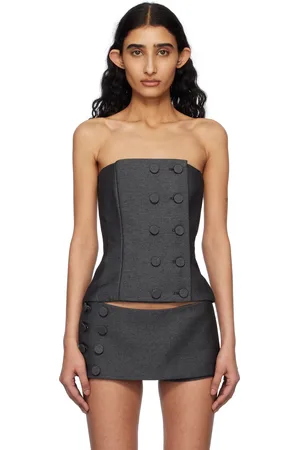 Fancì Club Haut de style corset Starling gris à boutons