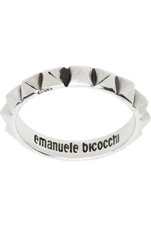EMANUELE BICOCCHI Anneau argenté à clous pyramidaux