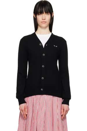 Comme des Garçons Cardigan noir à écusson à logo