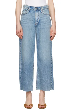 RAG&BONE Jean écourté et ample Andi bleu en denim ultraléger