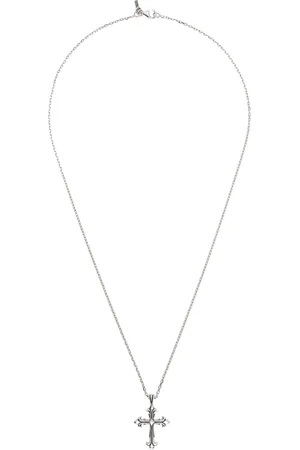 EMANUELE BICOCCHI Collier argenté à moyen pendentif graphique