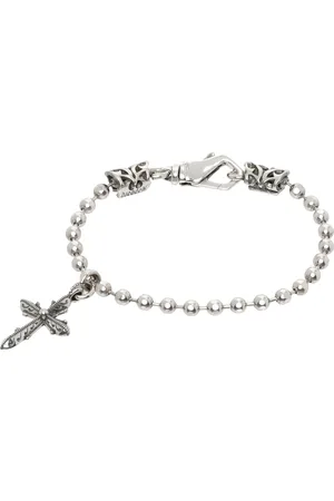 EMANUELE BICOCCHI Bracelet argenté à breloque de croix exclusif à SSENSE
