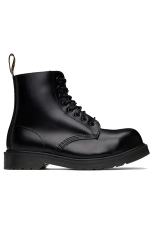 Dr. Martens Bottes 1460 noires en cuir Analine à bout en acier