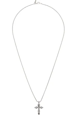 EMANUELE BICOCCHI Collier argenté à pendentif de croix