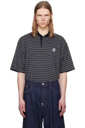 Kenzo Polo noir et gris à écusson et logo brodés édition VERDY