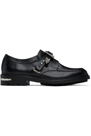 TOGA VIRILIS Chaussures à boucle noires en cuir exclusives à SSENSE