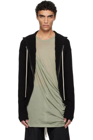Rick Owens Pull à capuche noir à glissière - Hollywood