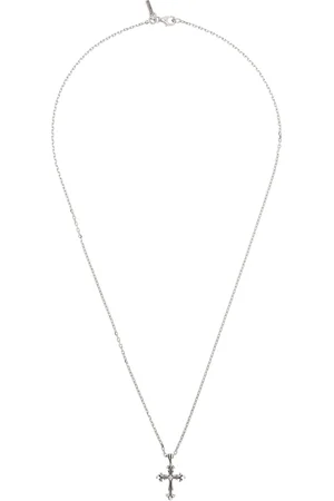 EMANUELE BICOCCHI Collier argenté à pendentif graphique