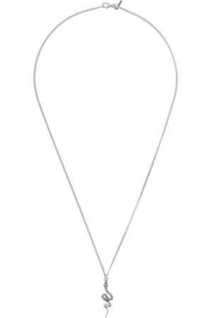 EMANUELE BICOCCHI Collier argenté à petit pendentif Serpens