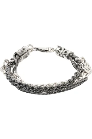 EMANUELE BICOCCHI Bracelet-chainette étagé et tressé argenté