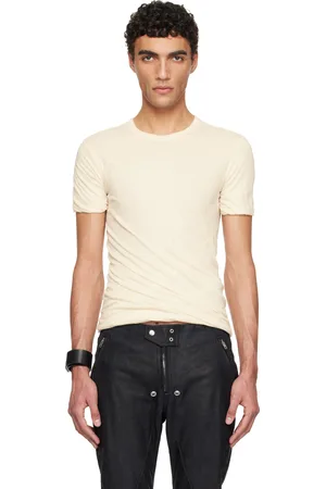 Rick Owens T-shirt à manches longues étagé blanc cassé - Hollywood