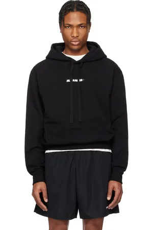 Jil Sander Pull à capuche noir à logo
