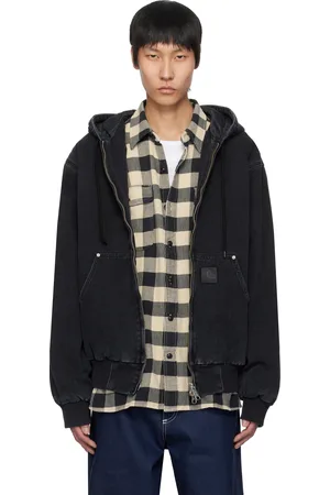 Carhartt Blouson de sport OG noir en denim à rivets