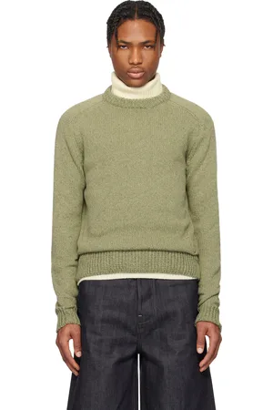 Jil Sander Pull vert à logo brodé