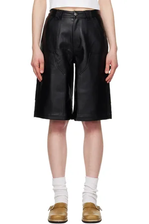 Carhartt Short Norwich noir en cuir synthétique à brides d