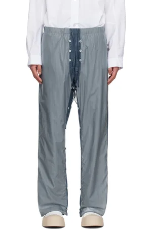 CRAIG GREEN Pantalon étagé bleu en taffetas
